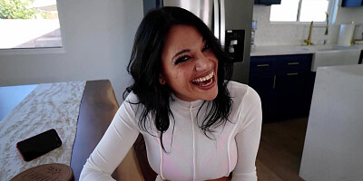 Hot MILF stepmom Mona Azar calmed down her stepson