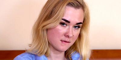 Russian Via Lasciva rubs herself down with her soft palms in sultry foreplay