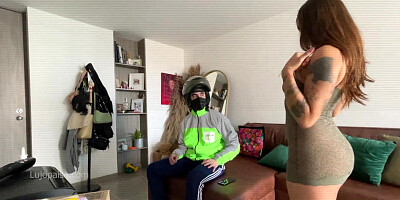 REAL FUCKY-FUCKY - I ask the DELIVERY BOY to poke me and jizz in my face