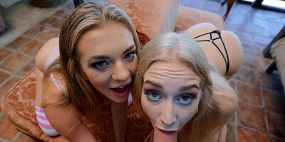 Tiffany Watson and Emma Starletto pleasuring horny dude in POV