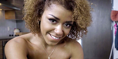 Curly-haired stunner Milu Blaze gets pounded on the floor