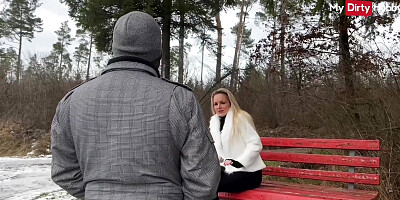 German blonde babe gets picked up and rides a dick in the bathroom - MyDirtyHobby