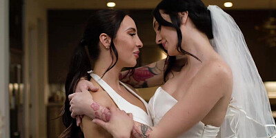 Two brides Charlotte and Melissa having sex