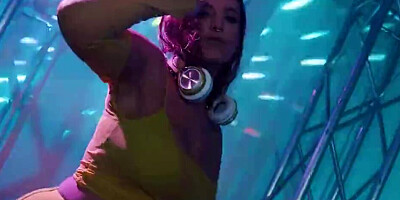 LaSirena69 is all alone in the DJ booth and masturbates
