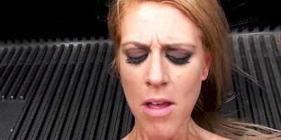 Boy picks up slender babe for quickie in cargo area of his truck
