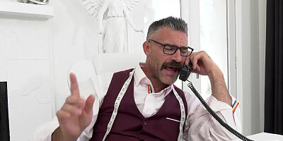 Ebony with a perfect body getting rocked by a moustached man