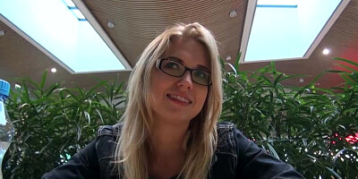 Lovely amateur Violette Pink gets persuaded to have public nudity