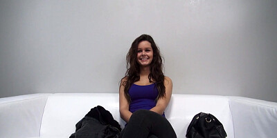 Teen Brunette Girl First Porn Casting