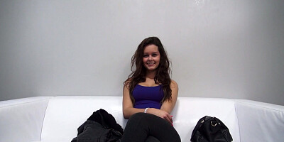 Teen Brunette Girl First Porn Casting