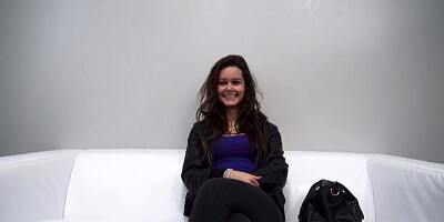 Teen Brunette Girl First Porn Casting