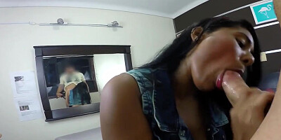FACE TEAR UP TRIP - Latina letting tourist tough face drill her (Deep Facehole)