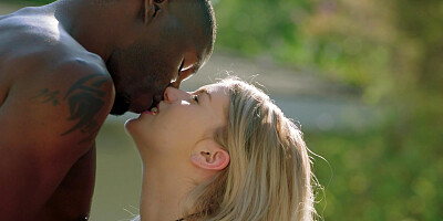 Naughty blonde Arya Fae gets curious about stepbrother's bbc