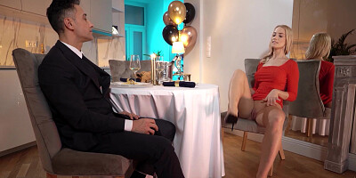 Lusty Sharon White fucks a big dick boss