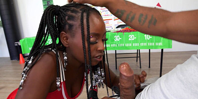 Ebony cheerleader Elsie has sex with hot stud