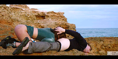 Italian stunner Silvia Soprano idolizes her superior's culo and soles as they walk along the river