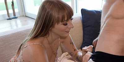 Busty babe Angel Youngs needs two big cocks