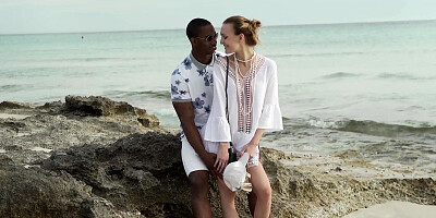 Anal sex with sexy brunette Belle Claire