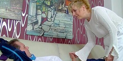 Hot German Nurse Mamma copulates her Home Patient