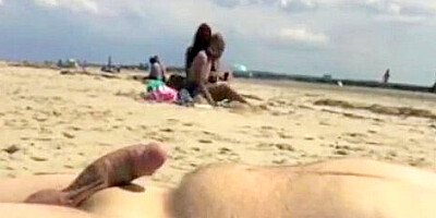 Beach dickflash #10 with cumshot
