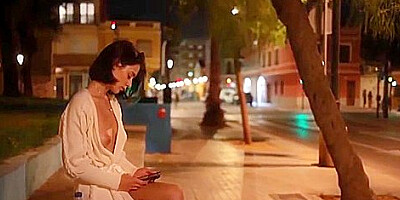 Elfa - Elfa In An Open Dress At Night