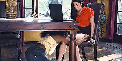 Two Beauties Take A Break From Work To Lick Each Others Pussies With Jezabel Vessir And Alex Coal