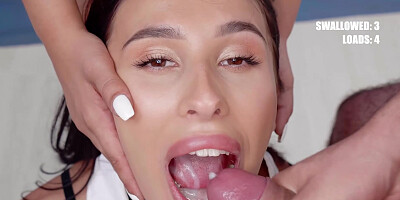 PremiumBukkake - Alyssa Bounty swallows *** mouthful cumshots