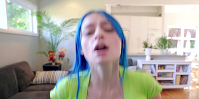 Jewelz Blu pops her breasts and pussy to play with stepbro