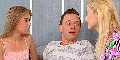 Busty Blonde Stepmom Sharon White And Stepdaughter Bonnie Dolce Share Boyfriends Cock