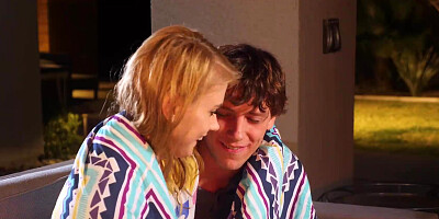 Hannah Hays throats her friend's bro's huge dick & gets fucked