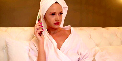 Kinky blonde wearing stockings and fucking a skinny lad