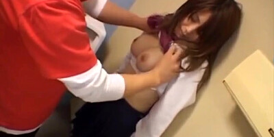Asian schoolgirl swallows cock in stunning blowjob