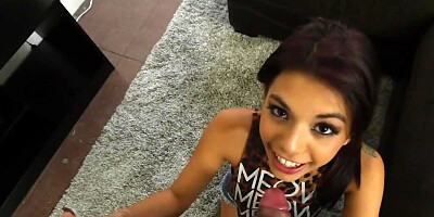 Tiny Latina minx finally copulates with her hung stepbrother