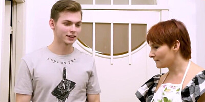 Nadin Keddo gives a blowjob and bangs in the kitchen