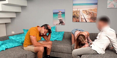 Dude sells his GF to a stranger and stays to watch them