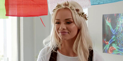 Adorable blondie gives Keiran massage with happy ending