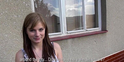 SEXY amateur Czech student is paid for intense public sex