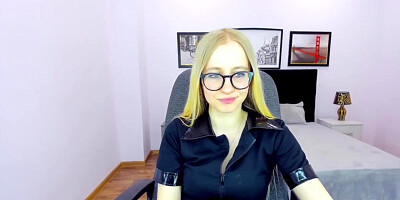 Small tits blonde amateur babe poses on webcam