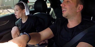 Amish Alexa Nova riding guy's cock in the car and at his place