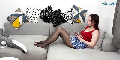 Maddy Gets a Good Fucking and Cumshot in Her Ripped Sheer Tight