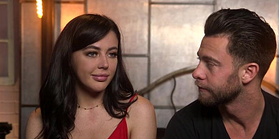 Bound brunette mouth and ass fucked by the big cock