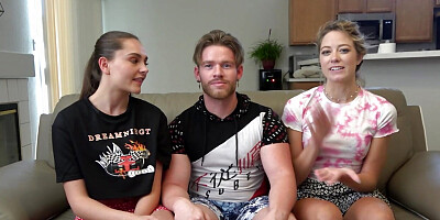 Strip basketball with two beautiful girls and a horny guy