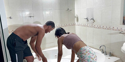 I Share a Bathroom with My Little Stepsister and I End up Fucking Her Hard and Cumming in Her Ass
