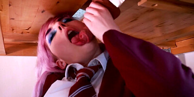 legitimate Yr Older Student Jerks A Boys Trouser Snake At Wanking Table And Gets Adorned In Spunk