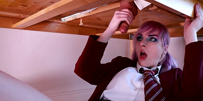 legitimate Yr Older Student Jerks A Boys Trouser Snake At Wanking Table And Gets Adorned In Spunk