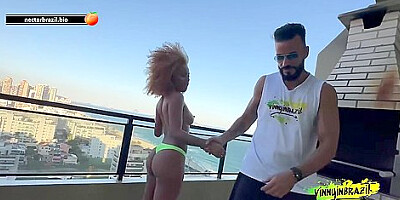 Naughty Brunette Seduced By Porn Actor On Deserted Beach!