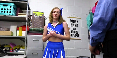 Stealing cheerleader meets dick at the office