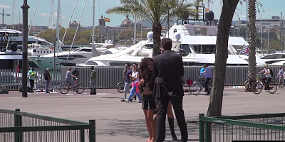 Shameless 19yo whipped outdoor at public place by BDSM fem