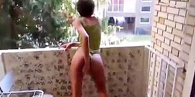 Sexy wife fuck on the balcony