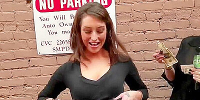 Dude looking for cute girl with his camera and making them show him boobs