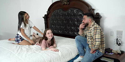 Stepbro is deep inside his stepsisters pussy